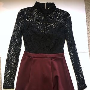 Black and Burgundy Lace Dress 5/6